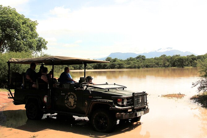 Exclusive Morning Game Drive Safari near Hoedspruit - The waterhole stop and Drakensberg views: when you get your best photos