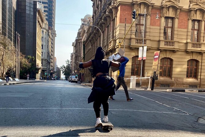 Exploring Johannesburg through Skateboarding - incl. skate lesson for beginners! - Gandhi Square: skating into 1900s Johannesburg context