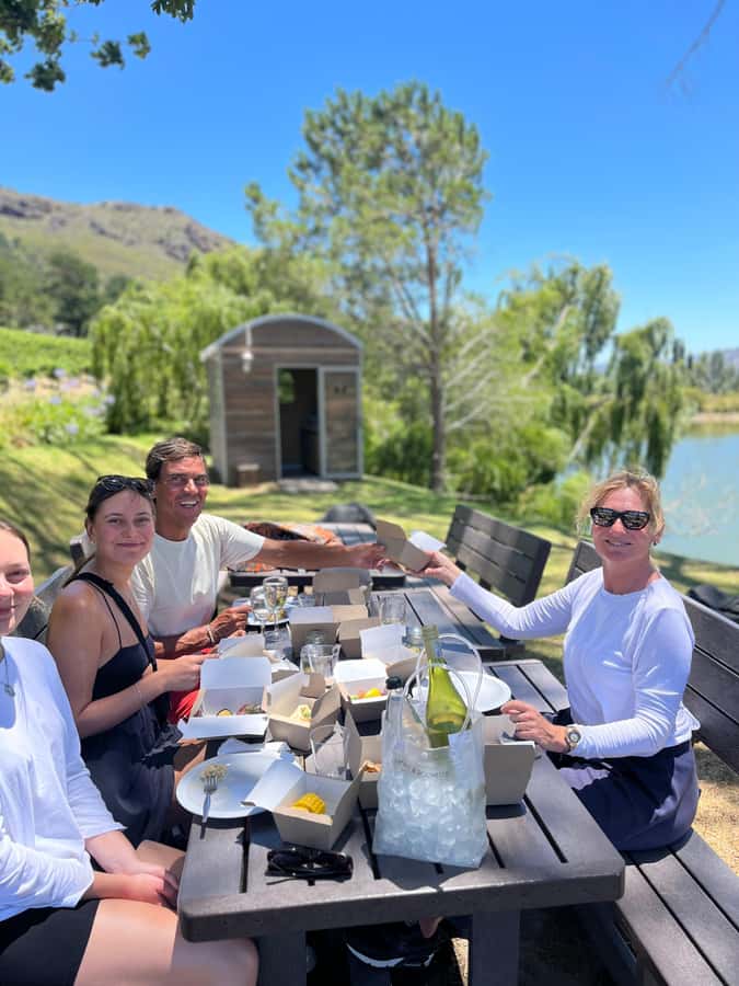 From Cape Town: Franschhoek Vineyards Bike Tour with Lunch - The lunch break, gourmet food that fits a wine tour day